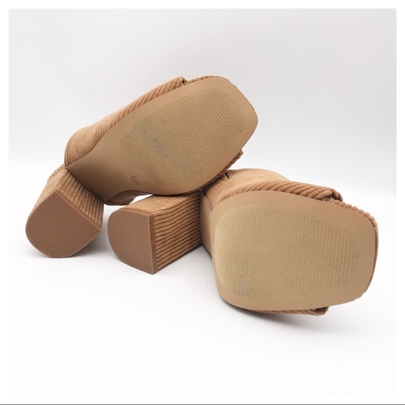 Lulus Raelynn Corduroy Peep-Toe Mules Size 6.5 - Picture 10 of 12